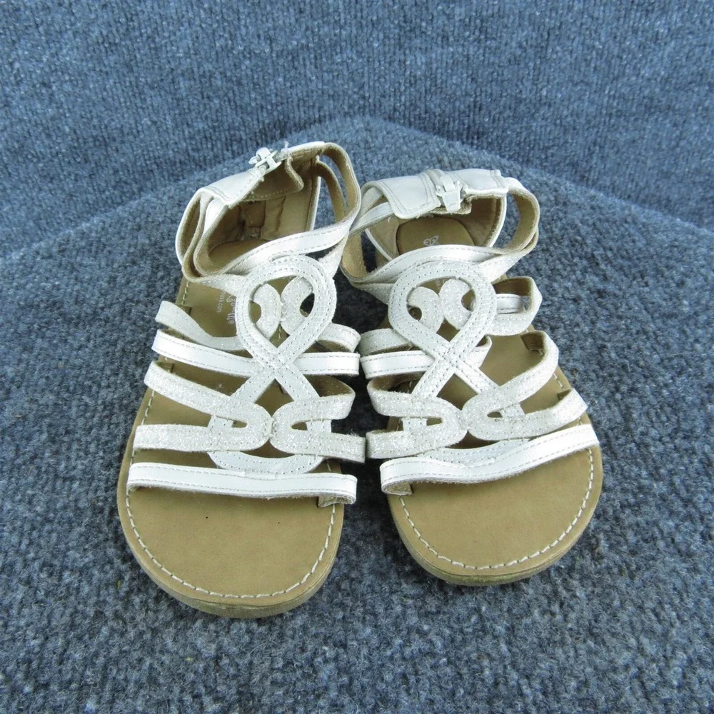 Self Esteem Youth Girls Strappy Shoes Size‎ 13 Medium White Synthetic Zip